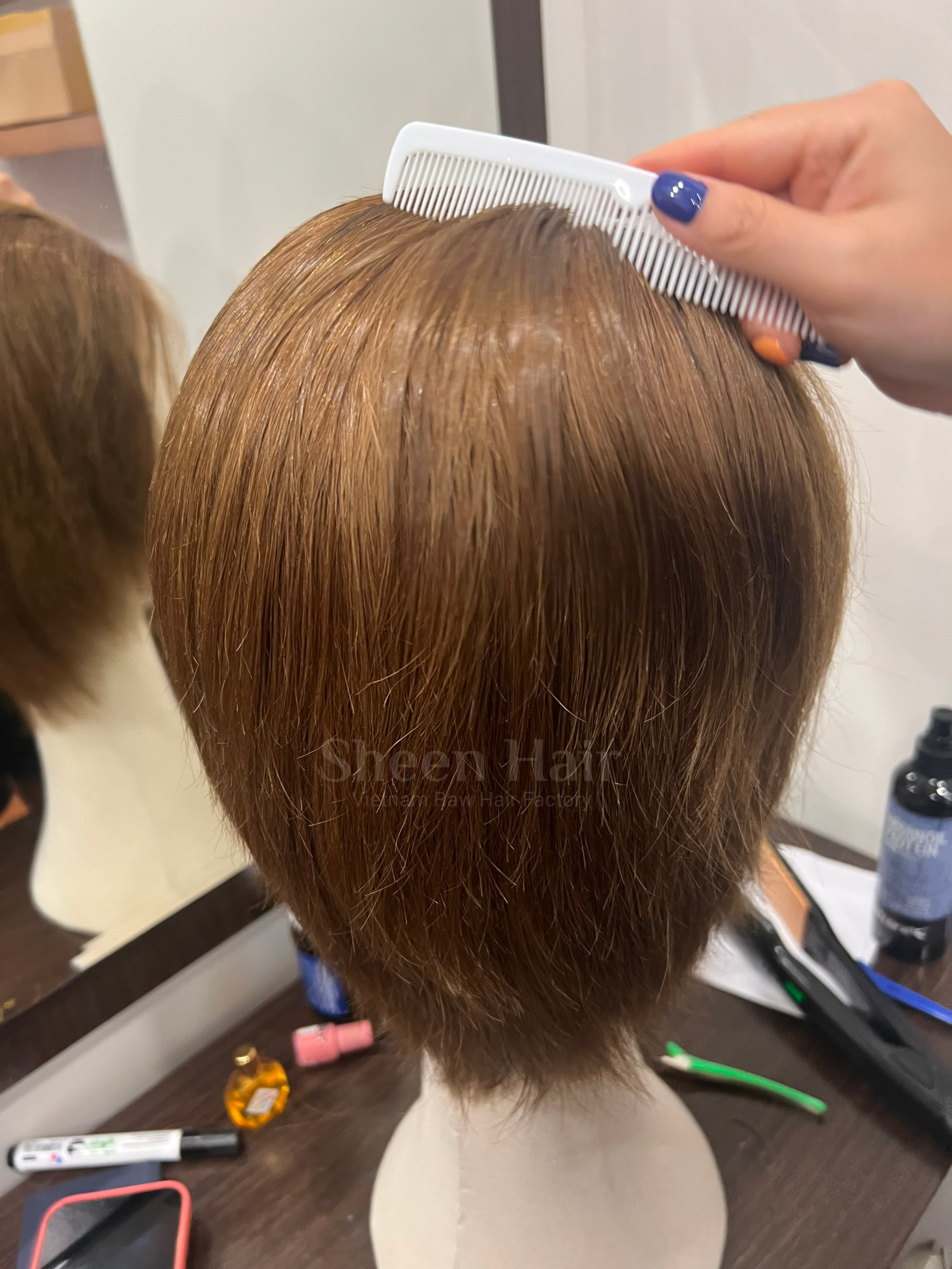 Silkbase Bob Wig in Honey Brown 12 inch Best Bob Wig 8 bob wig silkbase sheen hair vietnam