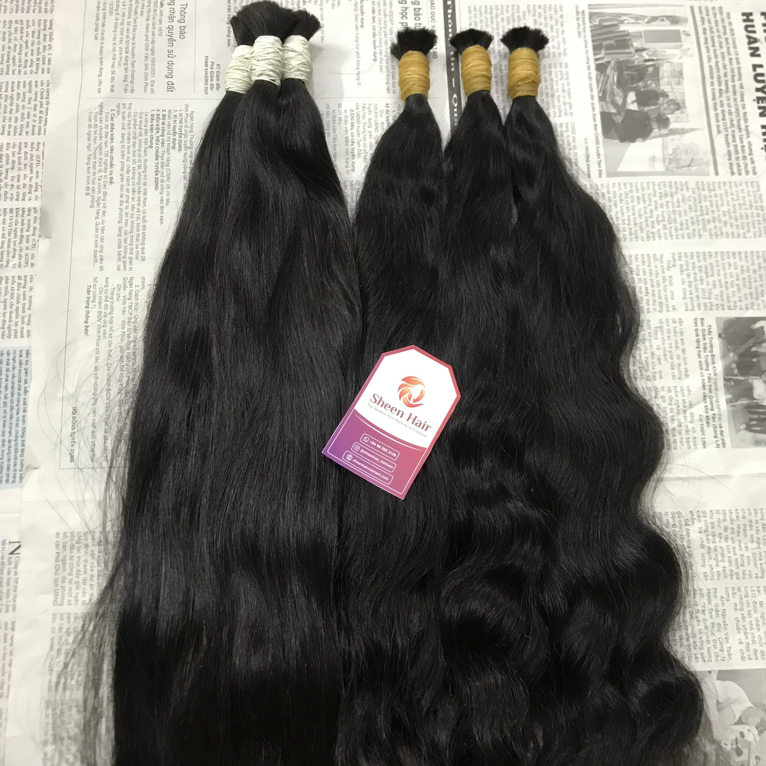Natural dark bulk hair ready for processing