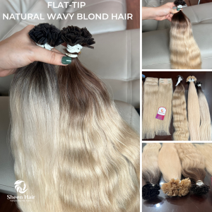 flat tip wavy blond Sheen hair Vietnam