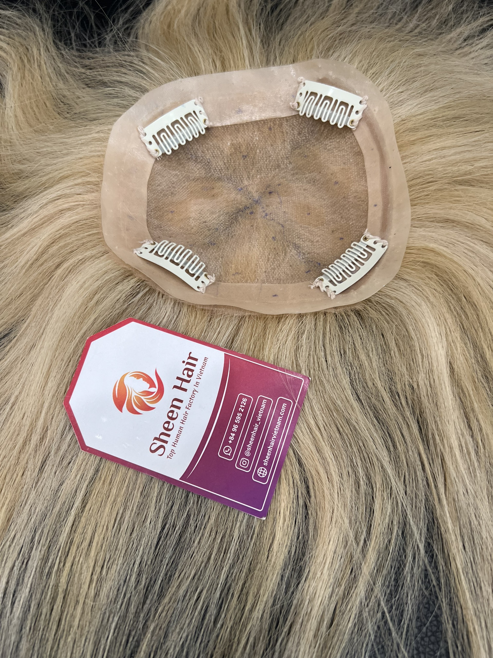 Highlight Hair Topper - Best Piano Blond Brown 15X16 CM 9 Highlight Hair Topper Piano Blond Brown sheen hair Vietnam