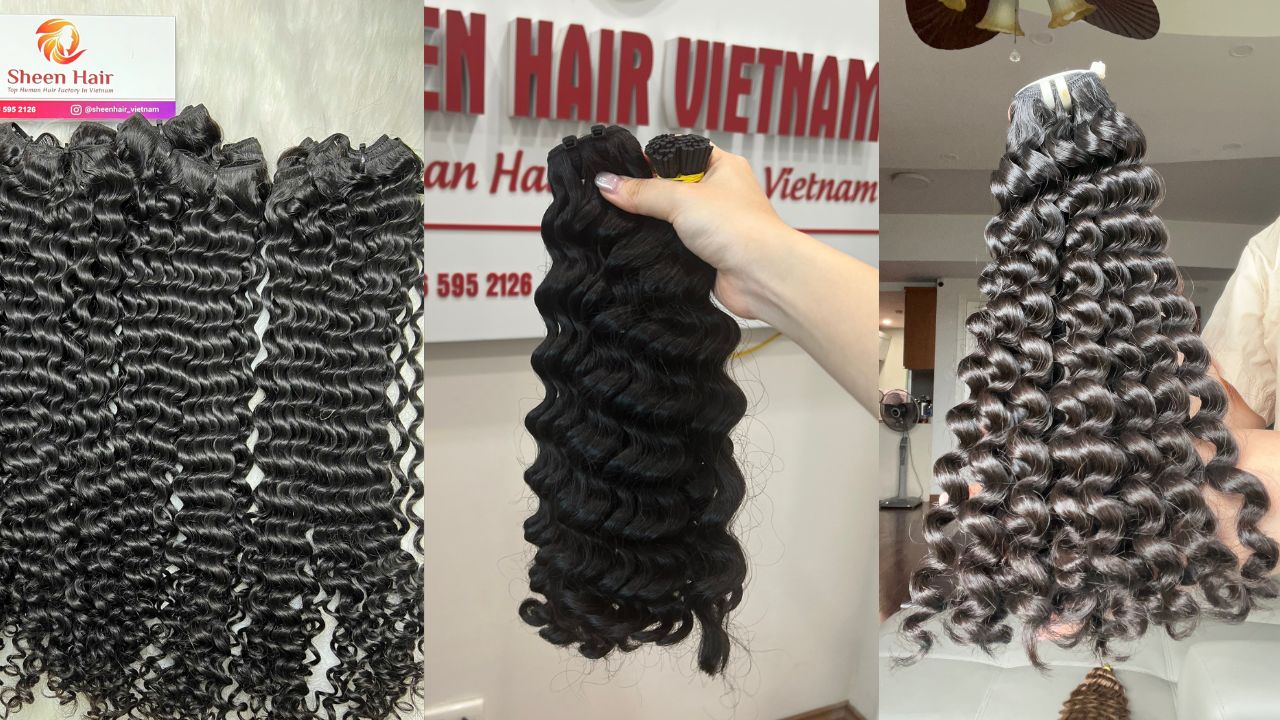 Machine Weft Curly - Experience the Best quality hair of Sheen Hair Vietnam Factory 16inch 5 MACHINE WEFT CURLY
