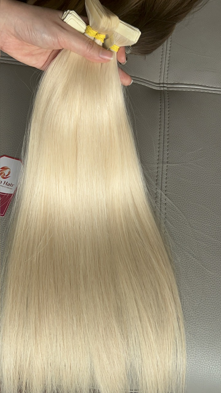 Trendy Blond Tape-In Hair Extensions 24 inch (100 g) - Elevate Your Look with Sheen Hair Vietnam 7 Trendy blond