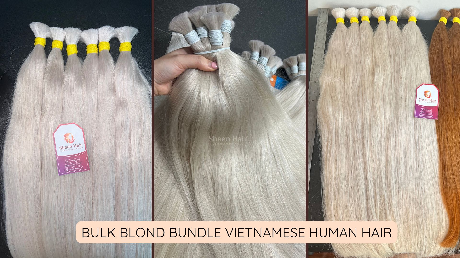 bulk blond bundles sheen hair vietnam factory