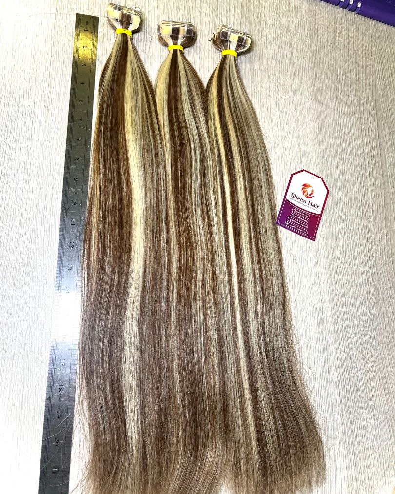 TAPE-IN BLOND HAIR MIXED COLORS