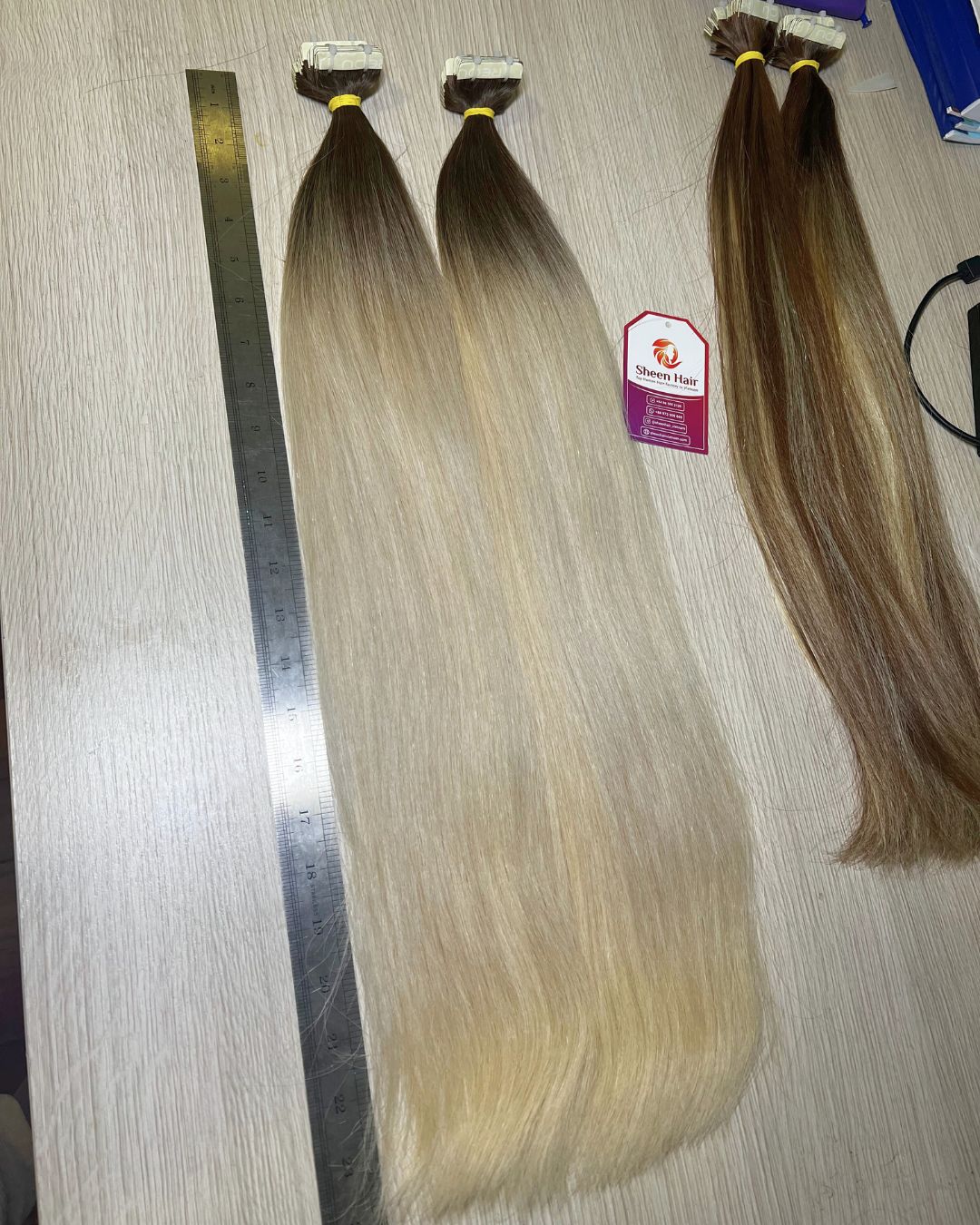 Blond Tape Ombre color 