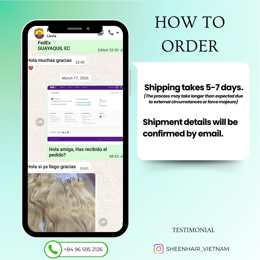 how to order from Sheen hair Vietnam factory