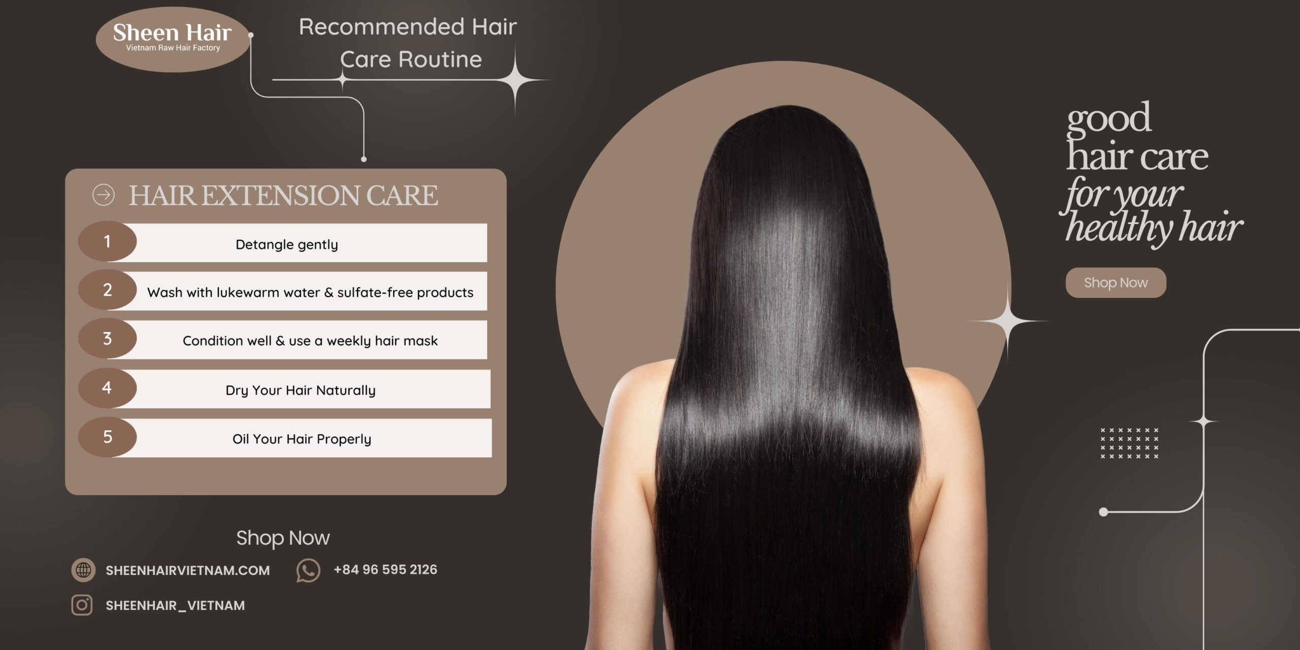 Sheen hair Vietnam hair care - Instructions on hair care steps